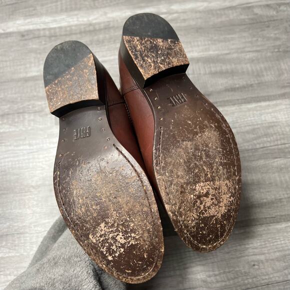 FRYE Womens Melissa Leather Button Zip Short Brown Boots Western Size 6 - Picture 5 of 7